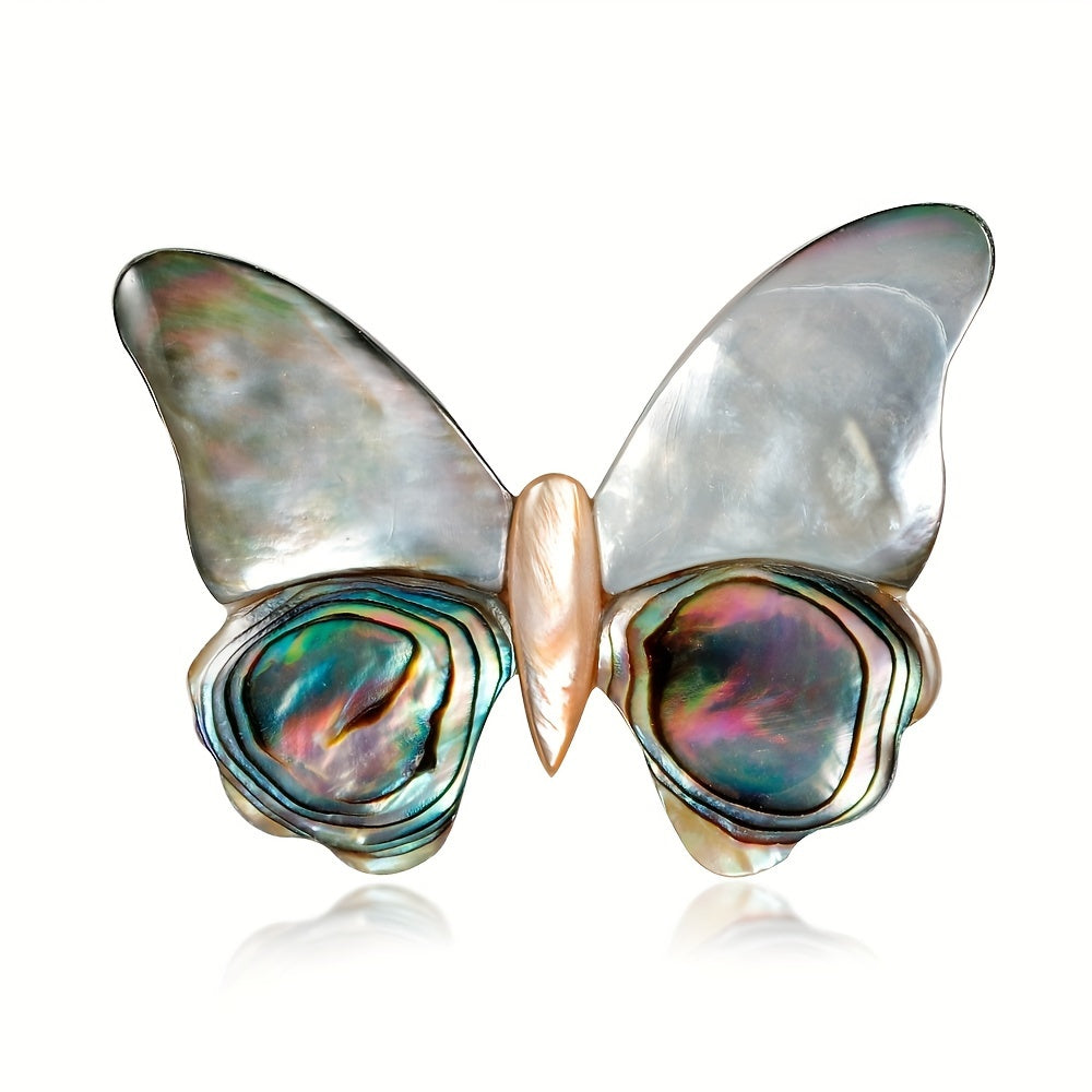 Retro Butterfly Pin made of Alloy Material, Vintage Shell Brooch for Women, Fashionable Novelty Jewelry piece for Clothing and Bags