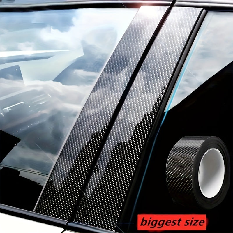 5D Carbon Fiber Car Door Entry Guard Strip - PET Material, Waterproof, Anti-Scratch Protection for Thresholds and Mirrors, 1pc 5*300cm