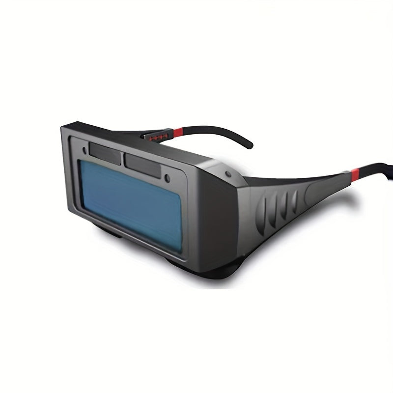 1pc Solar Powered Auto Darkening Welding Goggles for eye protection during welding.