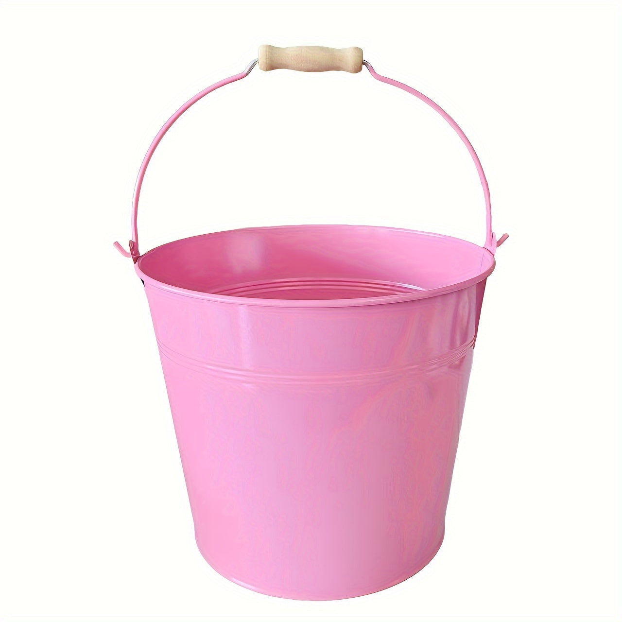 This heavy-duty stainless steel bucket, measuring approximately 25.4 centimeters, is perfect for parties, weddings, crafts, tableware, and table centerpieces. The metal bucket features a galvanized golden finish and a convenient handle for easy carrying.