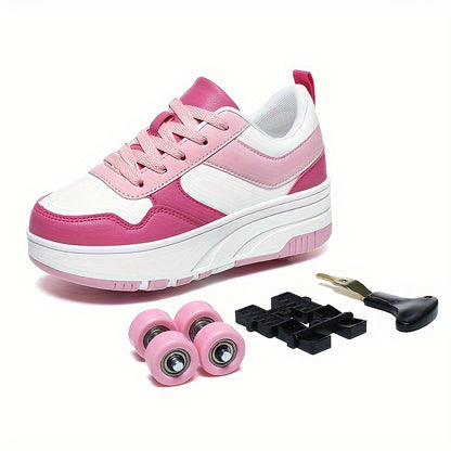 New trendy children's shoes with detachable dual-purpose roller skates that are fashionable, versatile, and comfortable for outdoor activities.