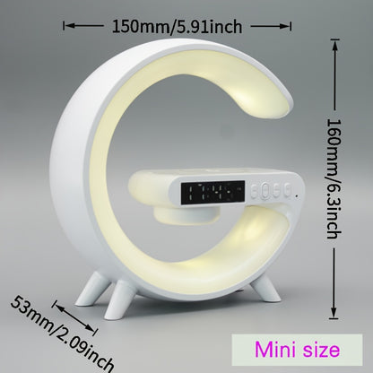 Wireless Music Table Lamp with Time Display, Alarm & Rechargeable LED Light for Home Office