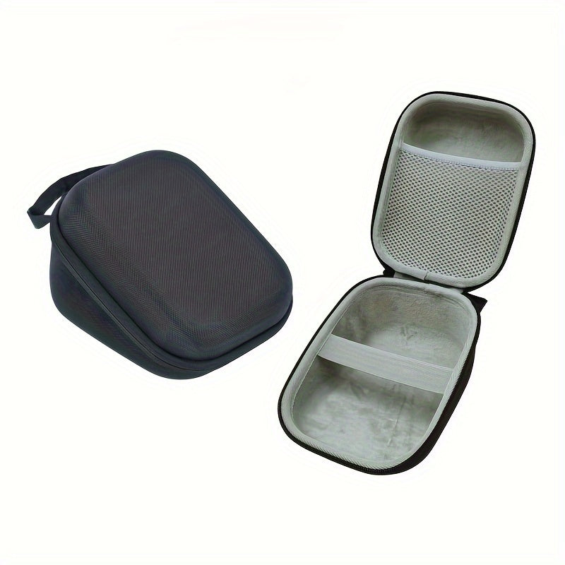 Hard shell case for digital blood pressure monitor with durable exterior, cushioned interior, elastic strap, and easy zipper opening. Ideal for home use.