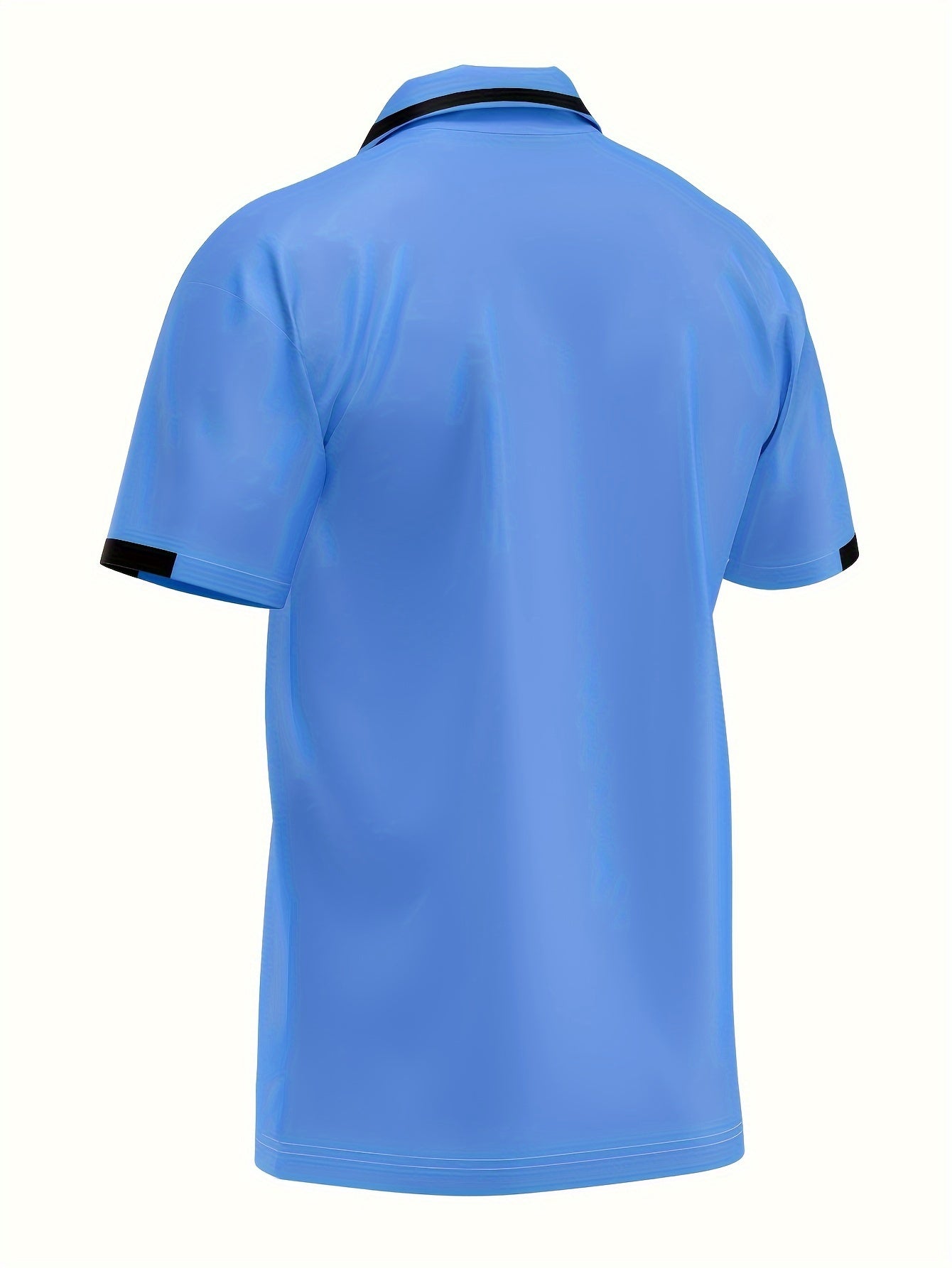 Men's summer fashion shirt with short sleeves, button detail, solid color, icon print, and breathable polyester fabric.