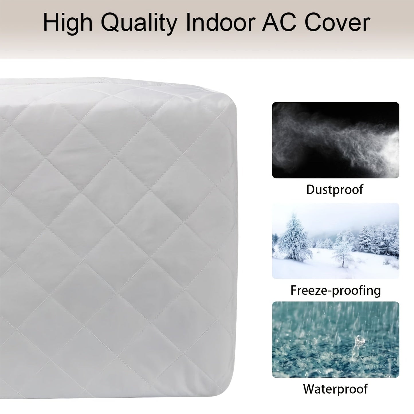 Protective Cover for Window Air Conditioner - Save Energy, Dual Layer Insulation with Adjustable Elastic Strap and Drawstring for Indoor AC Units