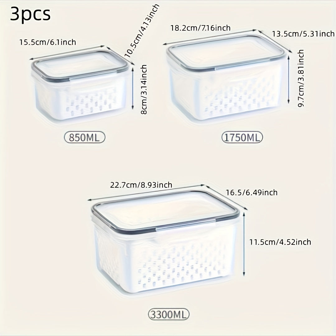 Keep your fruits, vegetables, berries, and meat fresh longer with this set of 9 large leakproof fridge storage containers featuring removable colanders. Dishwasher safe for easy cleaning.