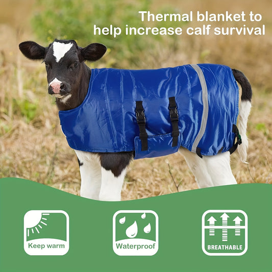 1pc Fabric Calf Vest for Newborn Dairy Cattle, Insulated Stall Accessory with Premium Material