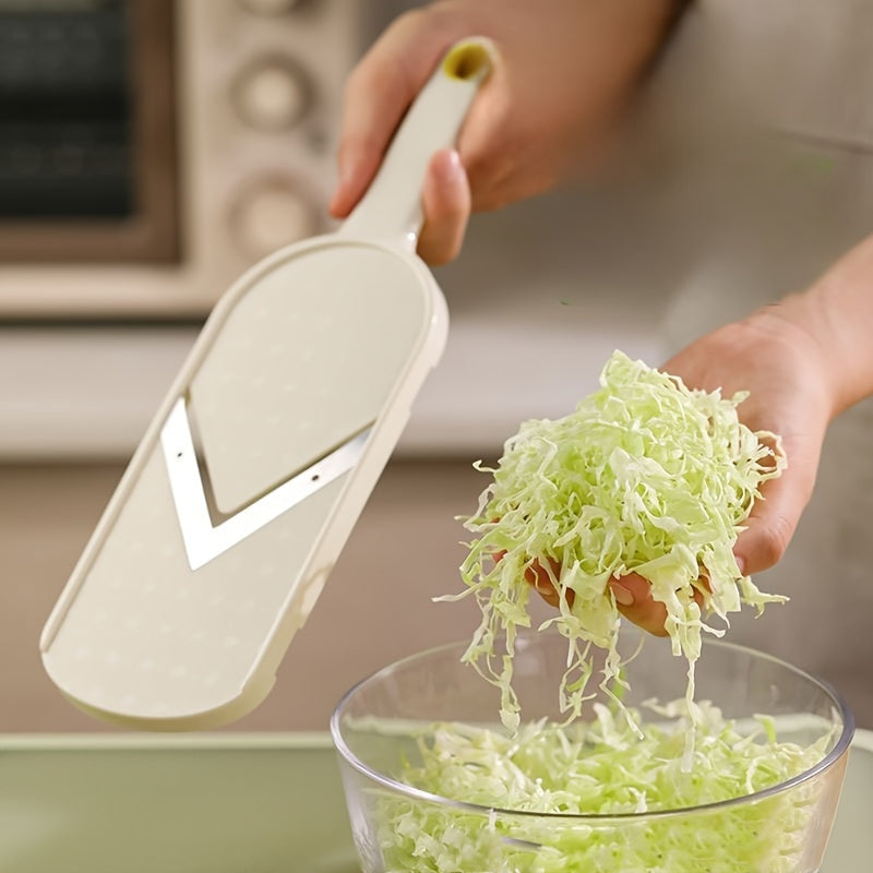 1pc Manual Cabbage & Vegetable Shredder - Multipurpose kitchen tool for easy salad making. Ergonomic design with easy-grip handle, perfect for chopping cabbage and green vegetables. Made of