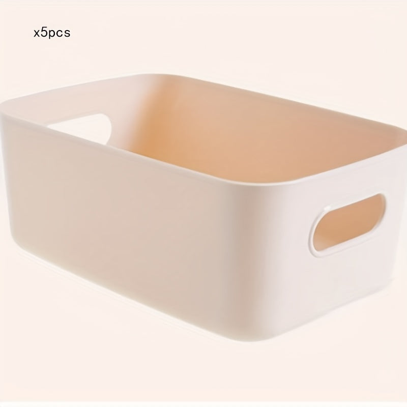 Durable plastic organizer for cosmetics, kitchen items and snacks.