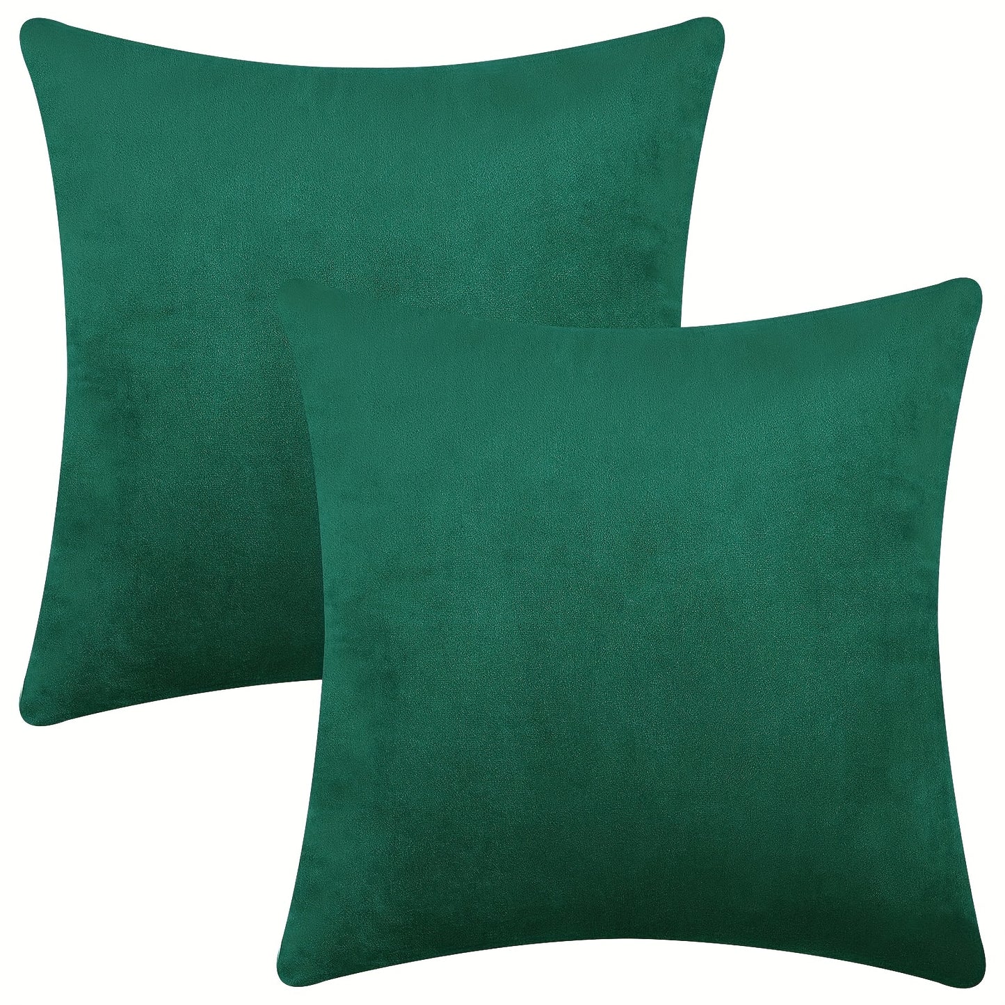 Two velvet soft solid color pillowcases for sofa, bedroom, car - 18x18 inches (45x45cm)