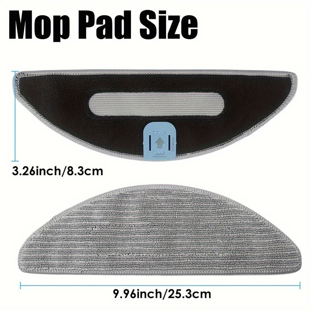 Mop Pads Set of 6: Compatible with iRobot Combo j5/j5+, i5/i5+ Robot Vacuum, Washable and Reusable Microfiber Snap-On Floor Cleaning Attachments