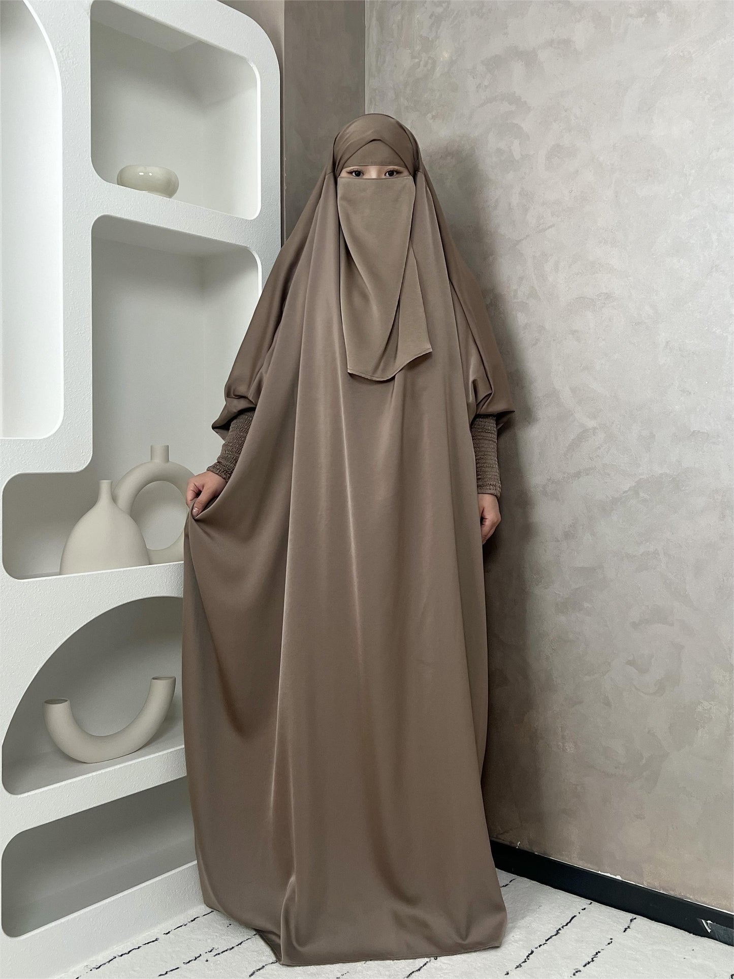 Free Size Modesty Dress with Attached Niqab