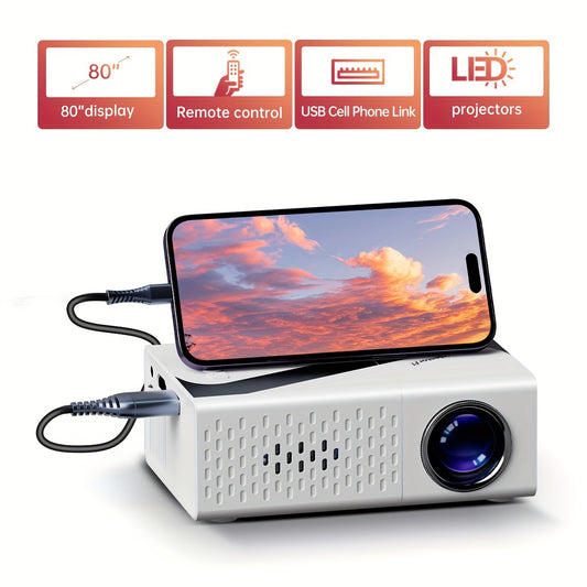 Uy kinoteatri, ofis va uchrashuvlar uchun ixcham mini HD proyektor. 1080P ni qo'llab-quvvatlaydi, USB, smartfon, AV va SD kartalar bilan mos keladi.