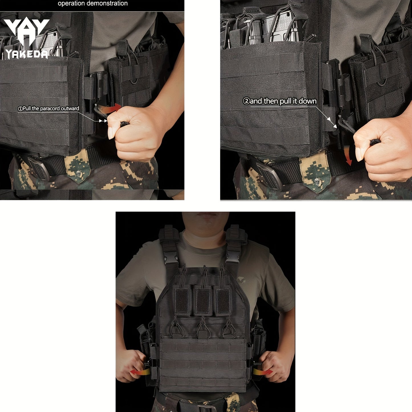 BOMTURN Outdoor Training Vest for Men with Quick Release Molle Design