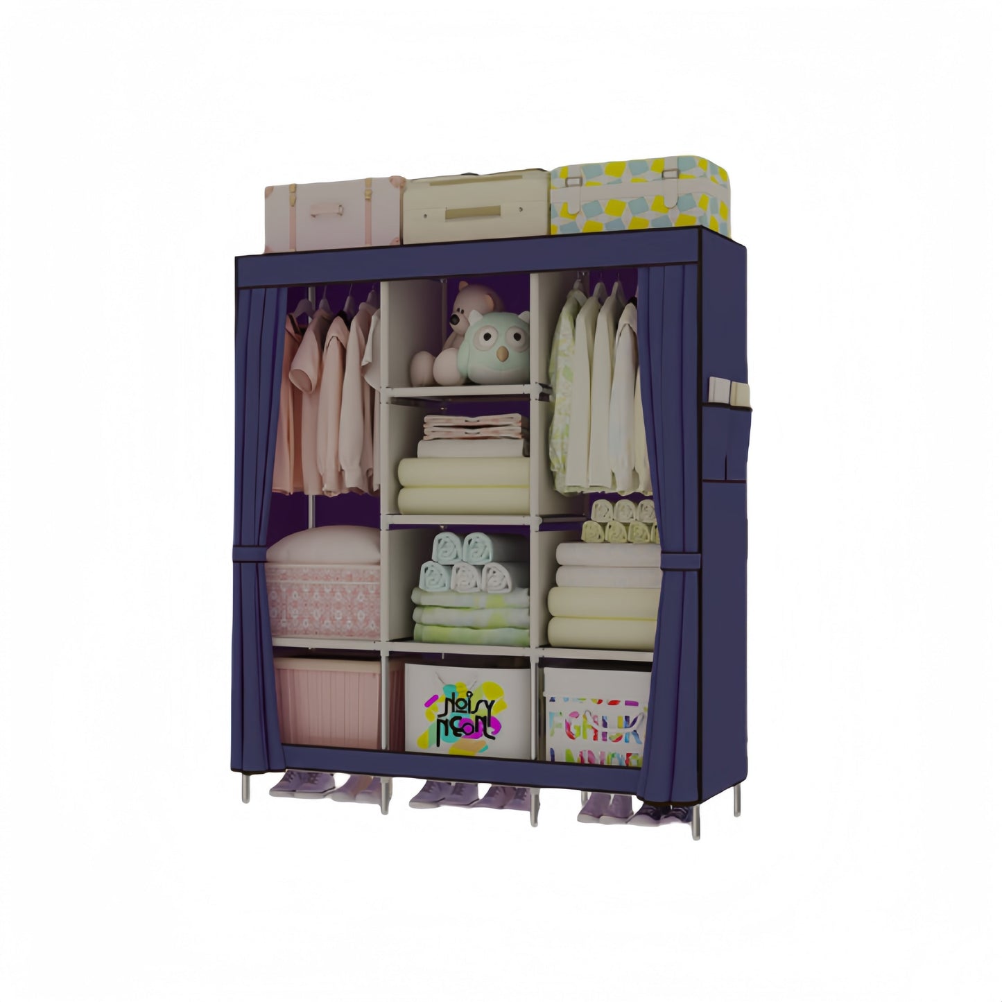 Easily Assembleable Portable Wardrobe Organizer Made of Durable Non-Woven Fabric, Comes in Various Colors, Extra Strong and Sturdy.