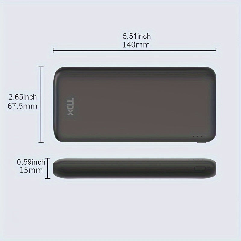 Portable 10000mAh Power Bank for iPhone, iPad, Samsung, Android, and other devices