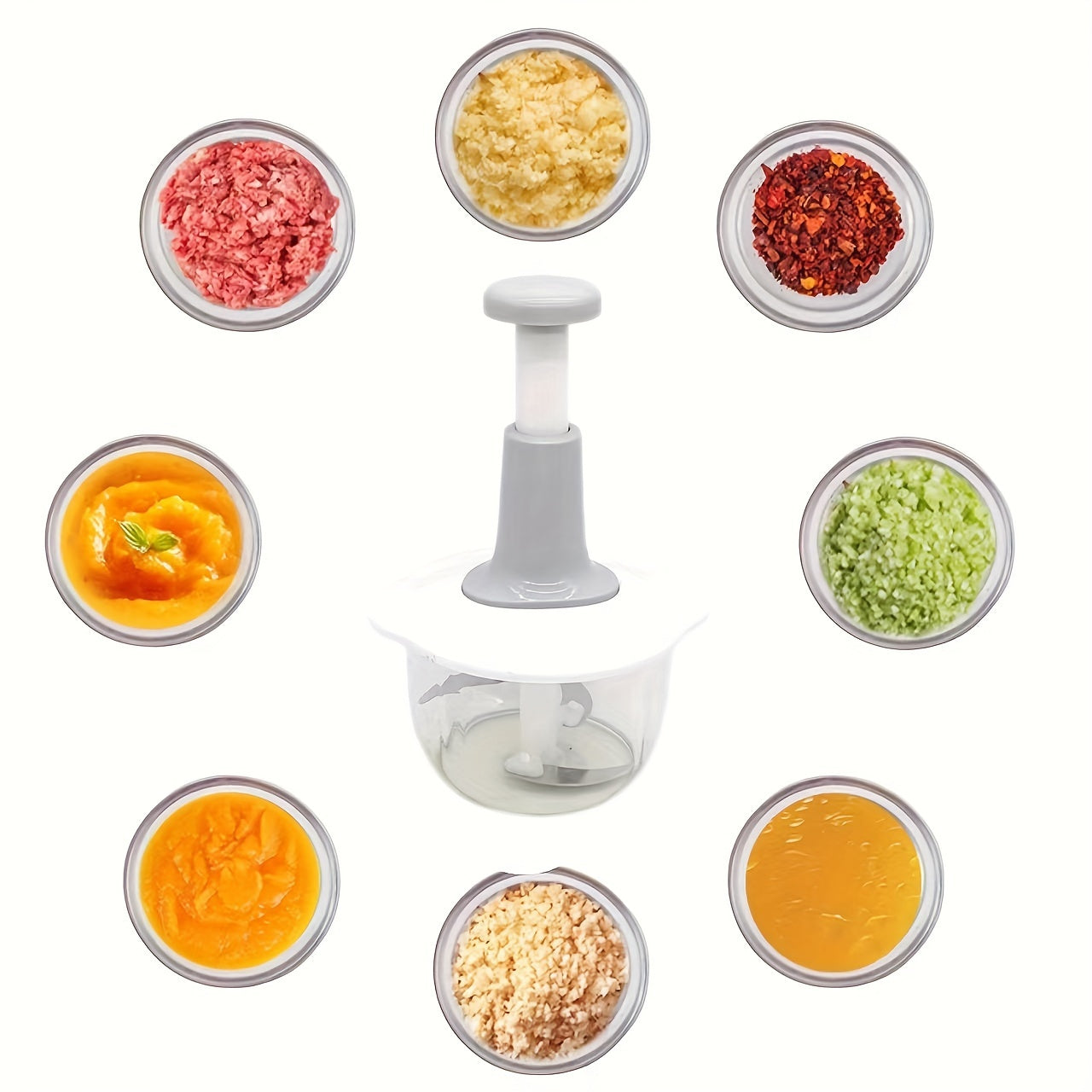 The 1.5L Stainless Steel Manual Food Processor is a versatile kitchen tool, suitable for chopping garlic, meat, and fruit with ease. Its easy clean design makes it ideal for both home kitchens and outdoor camping.