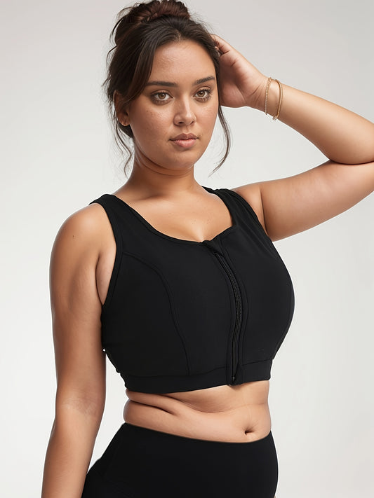 Plus Size Black Sports Bra