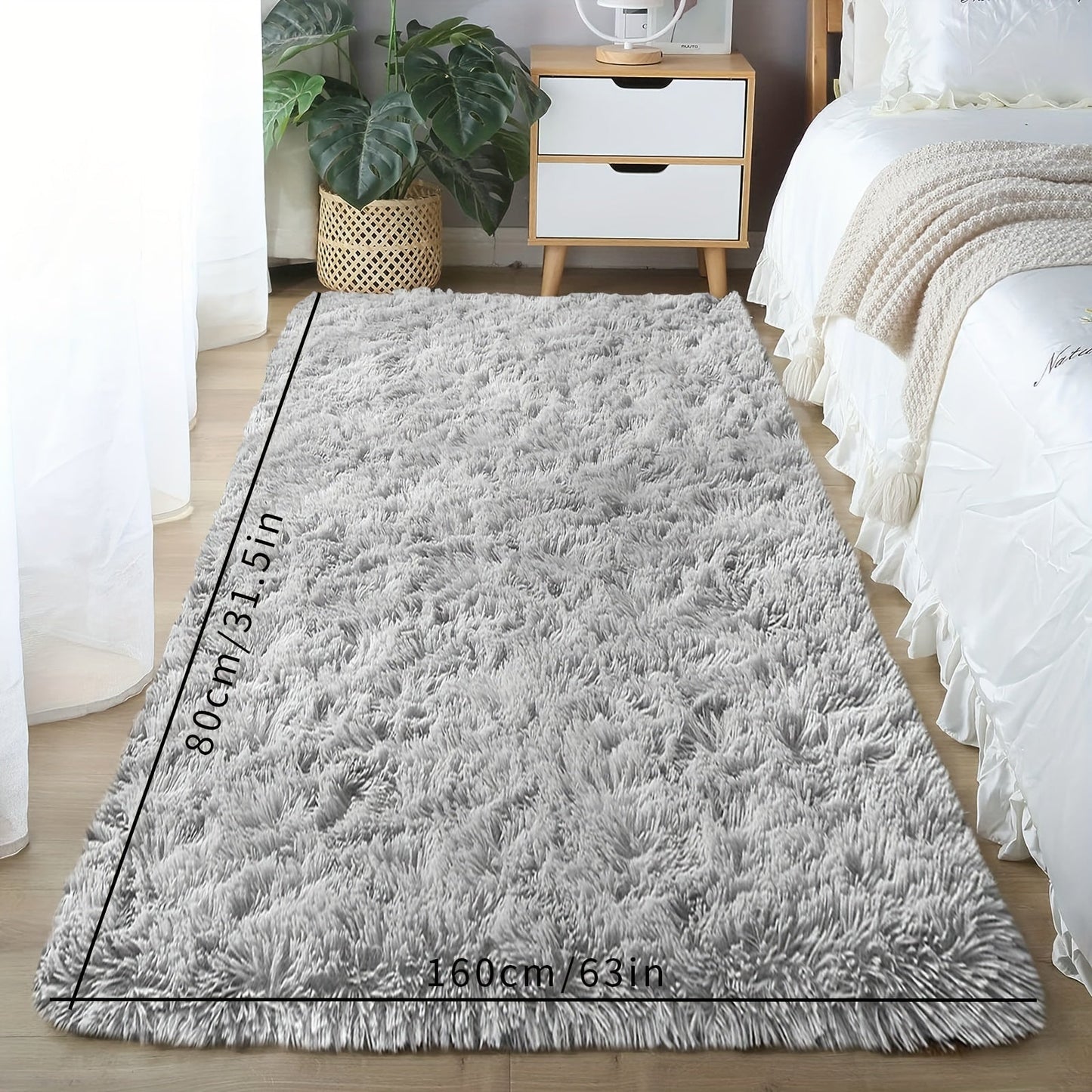 A plush carpet with thick, long hair ideal for the bedroom or living room.