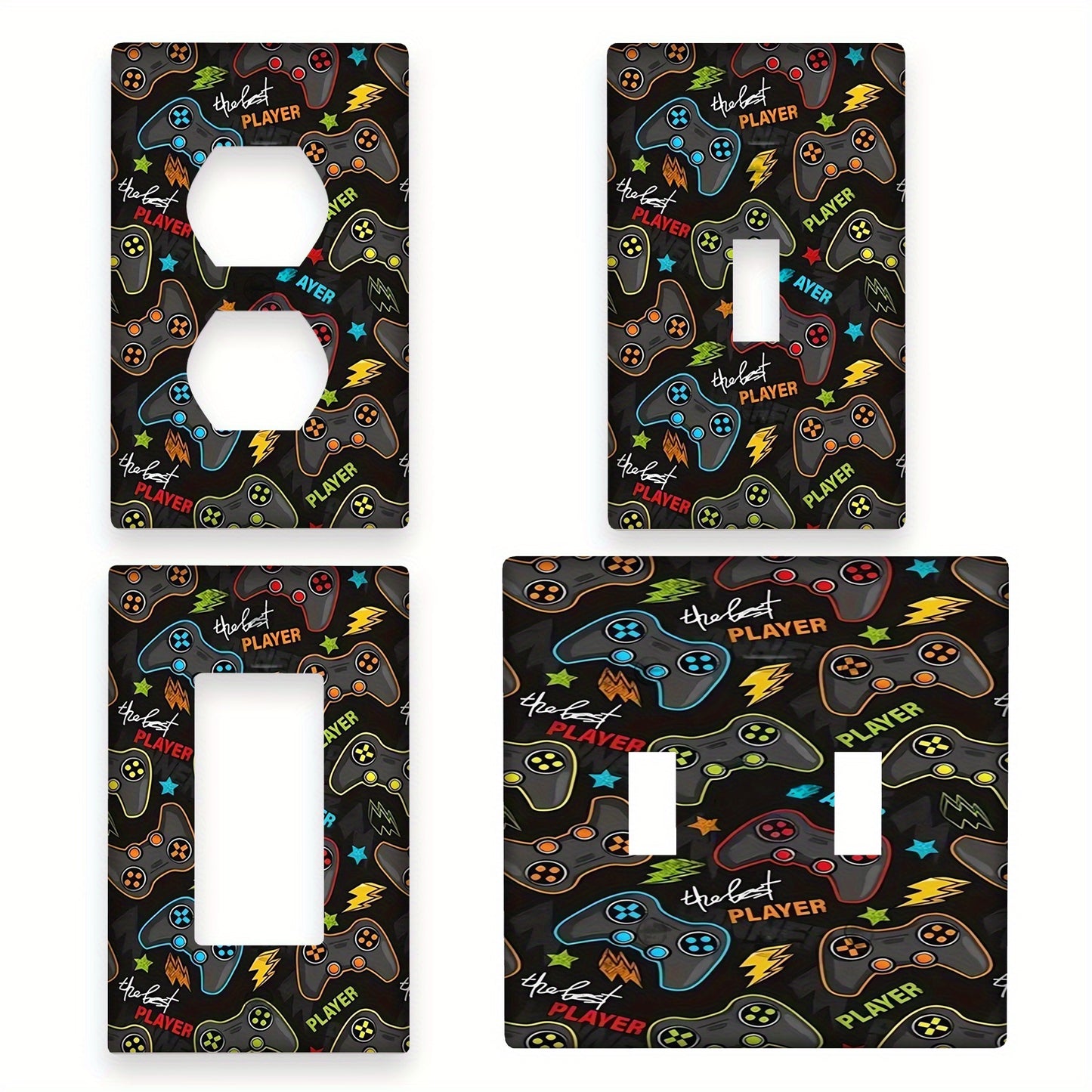 Single unit decorative light switch cover for bathroom and bedroom decor, suitable for cartoon gaming design.