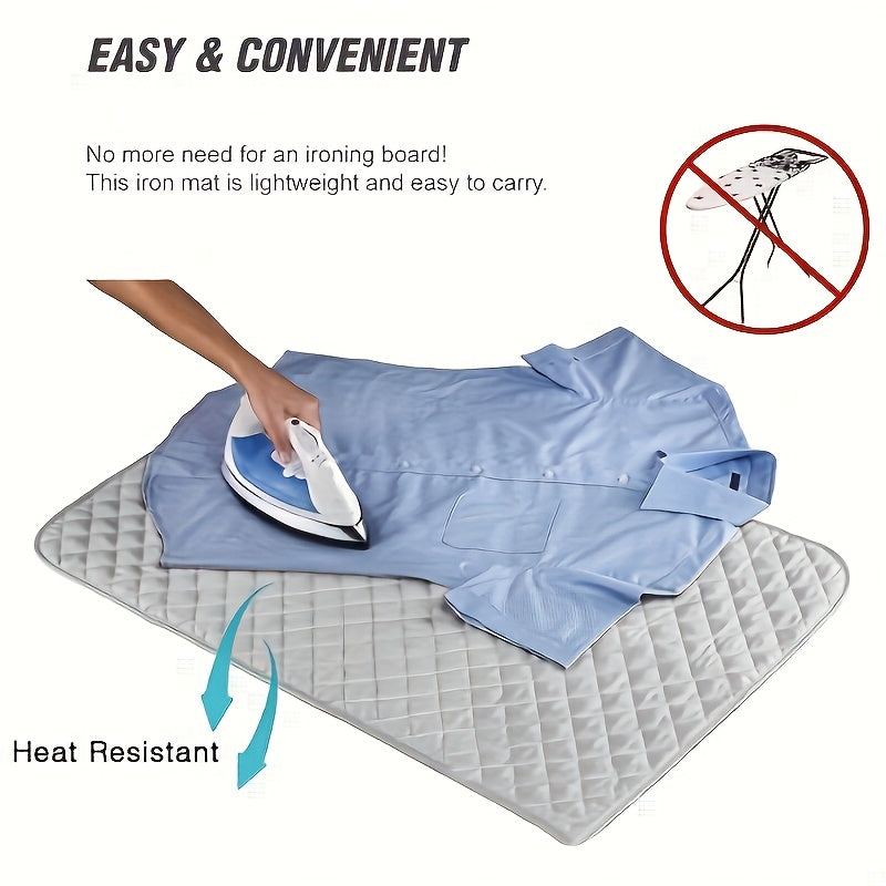 Ideal for family and friends, this portable foldable ironing mat blanket is made from heat-resistant PET material with a magnetic corner design for use with washers and dryers.