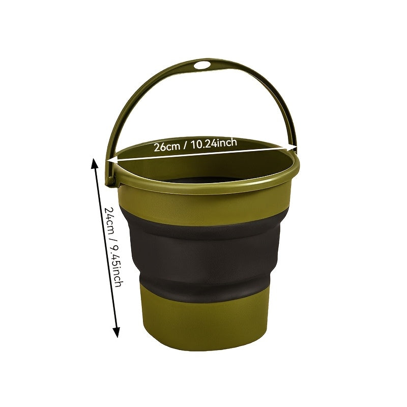 This portable folding water bucket is a convenient solution for storing cleaning supplies and household tools. Its space-saving foldable design makes it easy to store and allows for multiple uses.