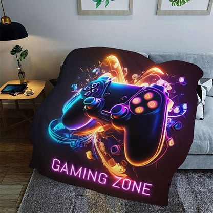 The Ultra-Soft Game Controller Print Throw Blanket is the perfect gift for gamers, suitable for all seasons. It provides cozy and comfortable warmth for relaxing on the couch, bed, or during office naps.