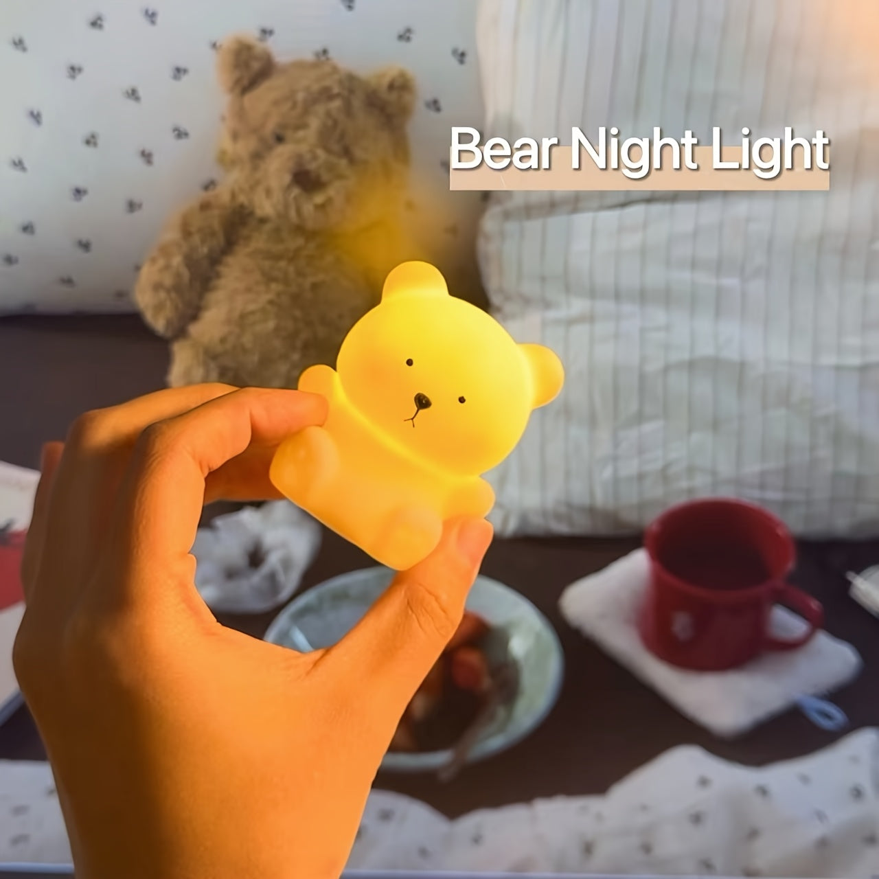 Adorable bear LED lights set a festive atmosphere for homes. Perfect for decorating bedrooms and living rooms, they make great gifts for girlfriends, classmates, family, or as a spring present.