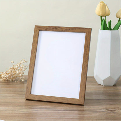 Wooden frame suitable for pictures ranging from 5 to 8 inches, designed for wall mounting. Perfect for studio photos.