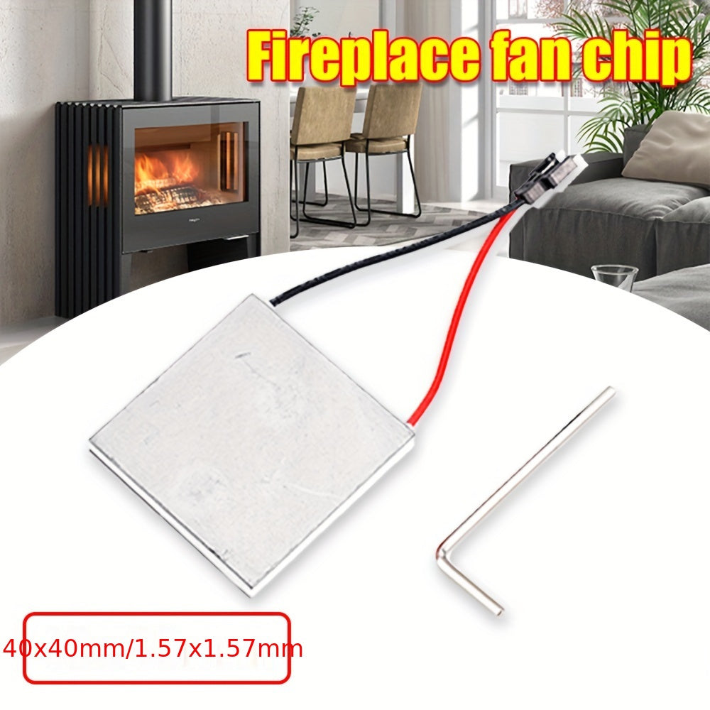 Fireplace Fan Motor Generator Chip, Metal Thermoelectric Heat Generator designed for Fireplace Fan Motors and Oven Heaters, offering a Universal Fit as an accessory.