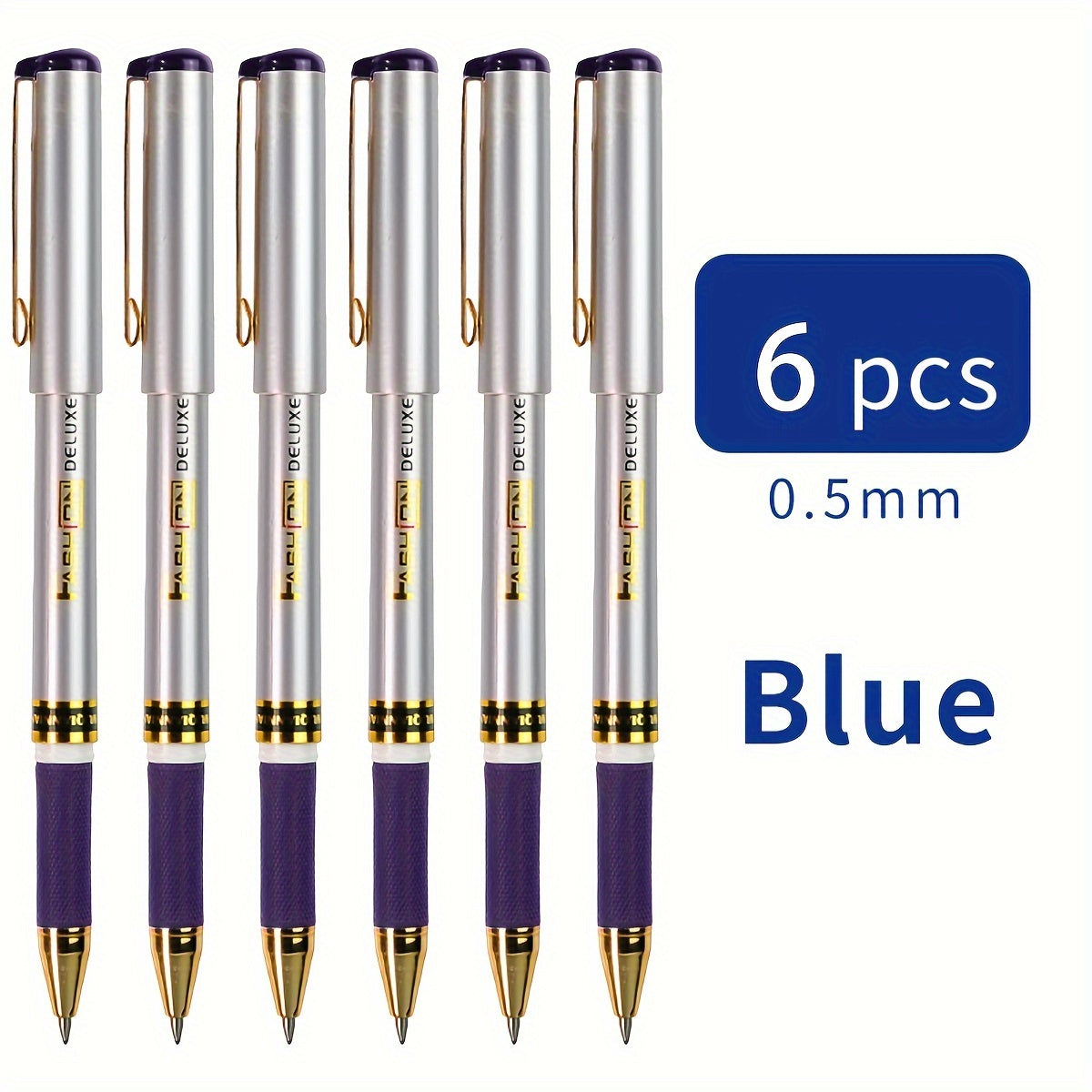 Limited Edition WUQIANNIAN Signature Pens, 0.5mm Fine Point, Quick-Drying Ink in Blue/Red/Black, Ambidextrous, Round Plastic Body, Broad Point, Click-Off Cap, Smooth Writing for Office