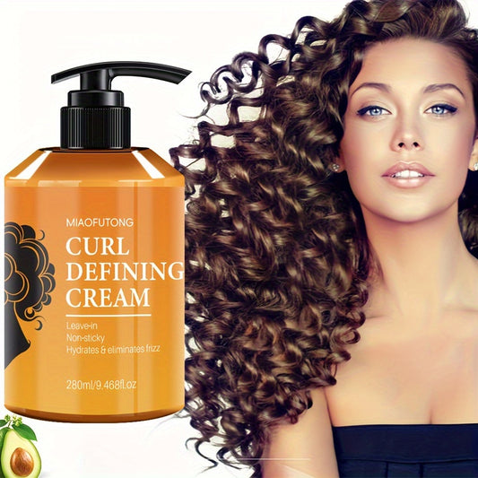 MAI Futon Curl Defining Cream: 280ml infused with Moroccan and Argan Oil for natural volumizing and long-lasting hold on wavy and curly hair, with hydrating squalane formula.