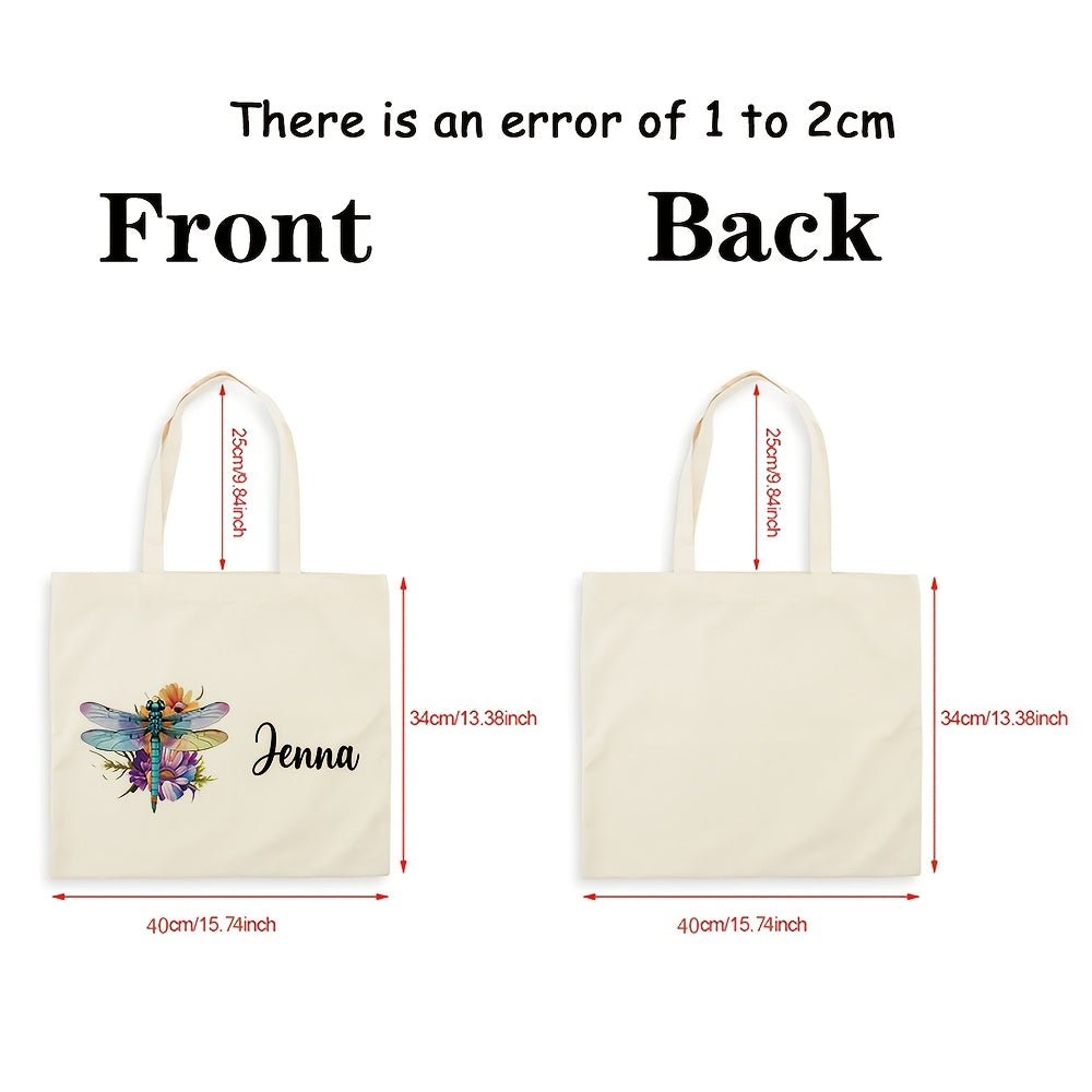 Unique Dragonfly Canvas Tote Bag - Convenient, Compact & Sturdy Shoulder Bag for Shopping, Travel & Beach - Ideal Present for Close Friends