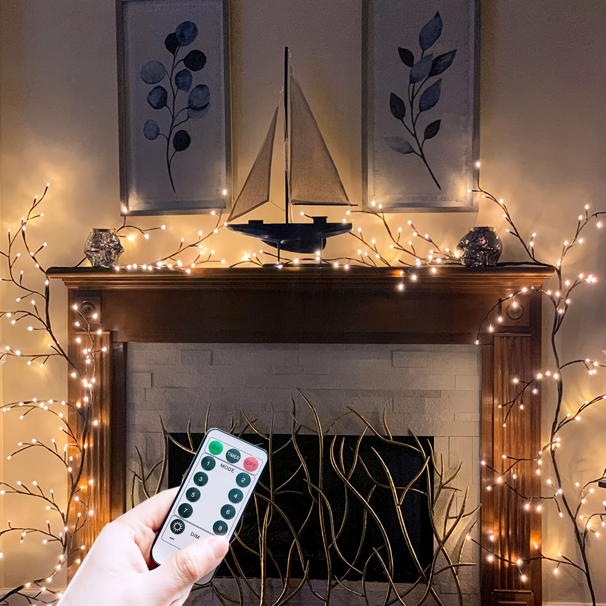 White Birch Tree Light with 96LEDs, 8 modes, perfect for decorating home, party, or as a gift for birthdays and holidays.