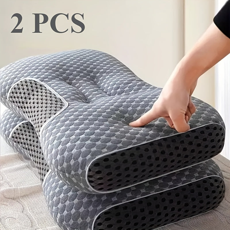 1 or 2 Cervical Pillows for all sleep positions with breathable pillowcase (1000g/2000g)