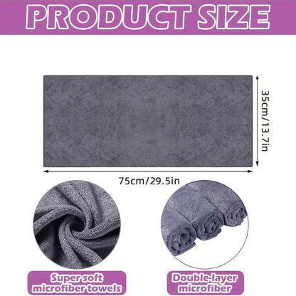 8 extra large oblong microfiber towels with a space theme and contemporary style. Super soft, multi-purpose, reusable, highly absorbent, lint and streak free. Made of knit fabric for use in