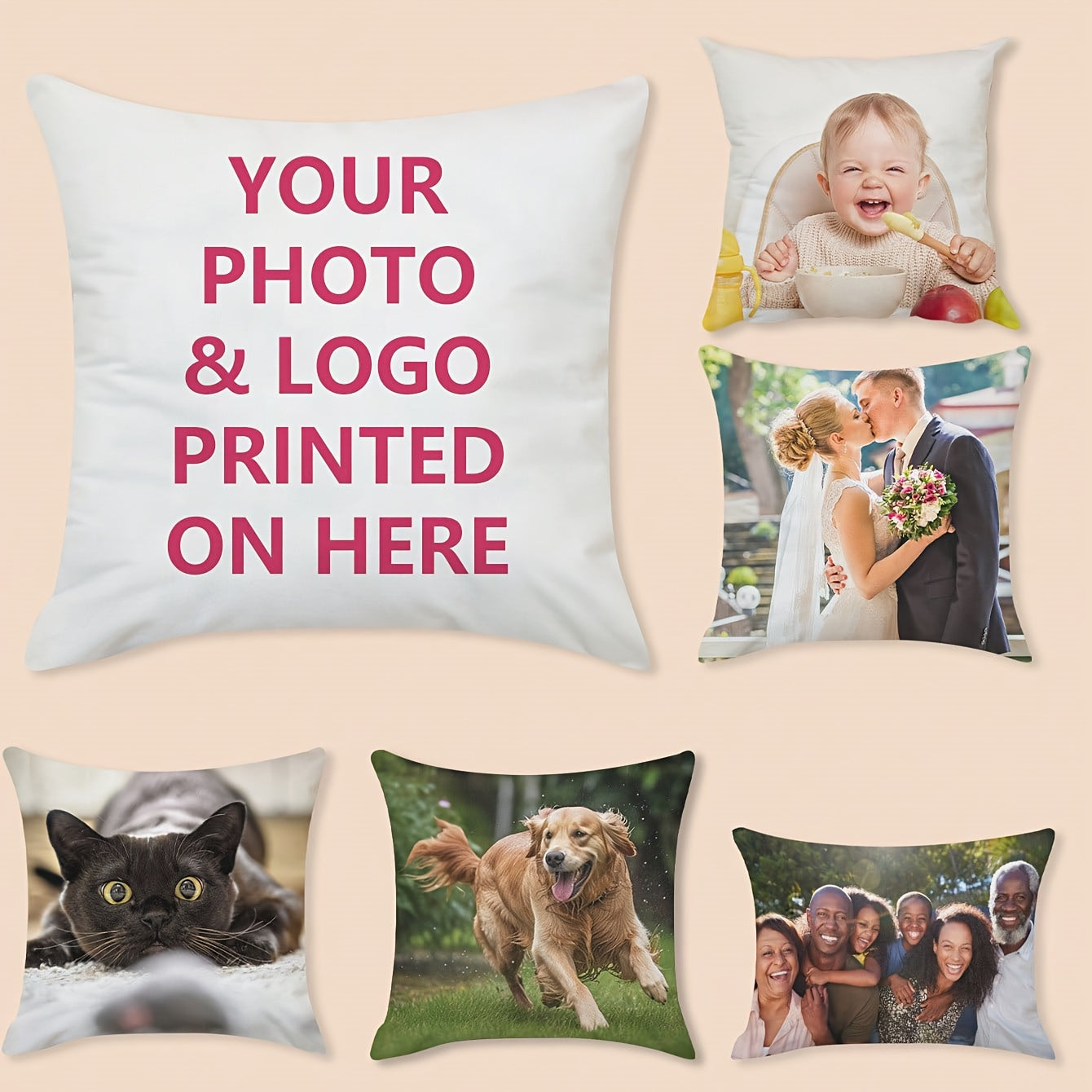 Customized pillow cover for home decoration, perfect for Valentine's Day, Christmas, Thanksgiving, and New Year celebrations. Makes a great family gift or wedding anniversary gift. Single-sided printing with no pillow core included. Measures 45.72 x