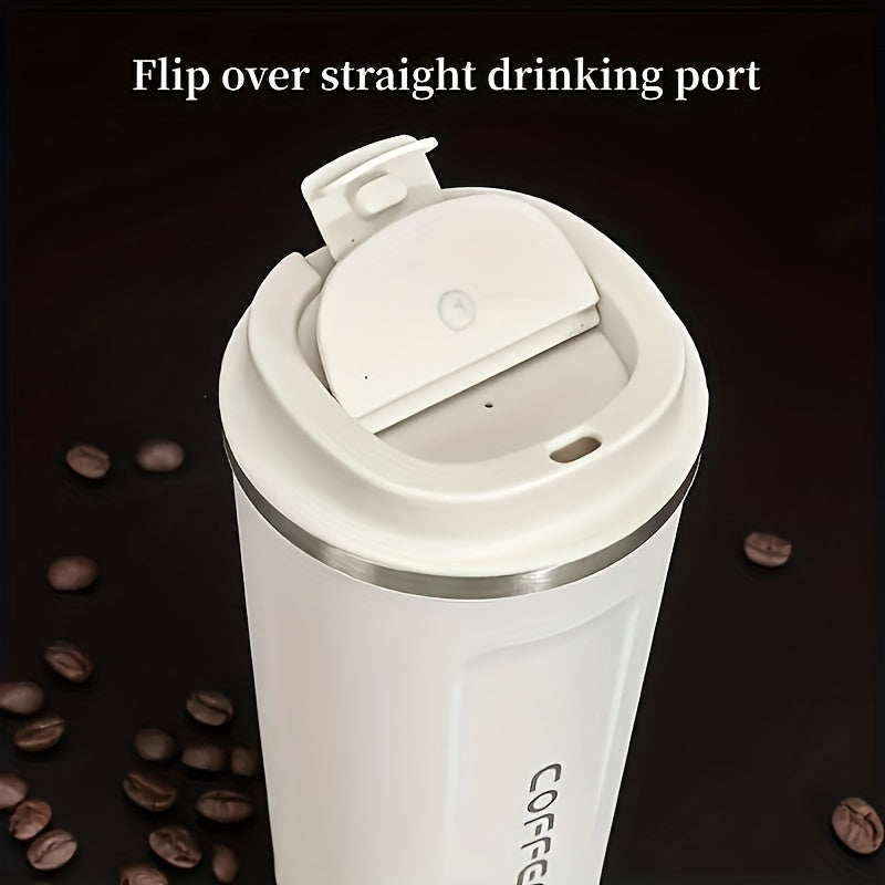 17oz Insulated Coffee Pot with Smart Temperature Display, made of 304 Stainless Steel. Ideal for outdoor activities, driving, camping, and as a birthday gift.