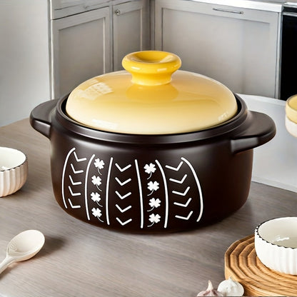 The Ceramic Pumpkin-Shaped Large Saucepan is both dishwasher safe and versatile, making it perfect for a variety of dishes such as soups, fondue, noodles, pasta, and seafood soup. This kitchen essential can also be used with kitchen utensils, gadgets