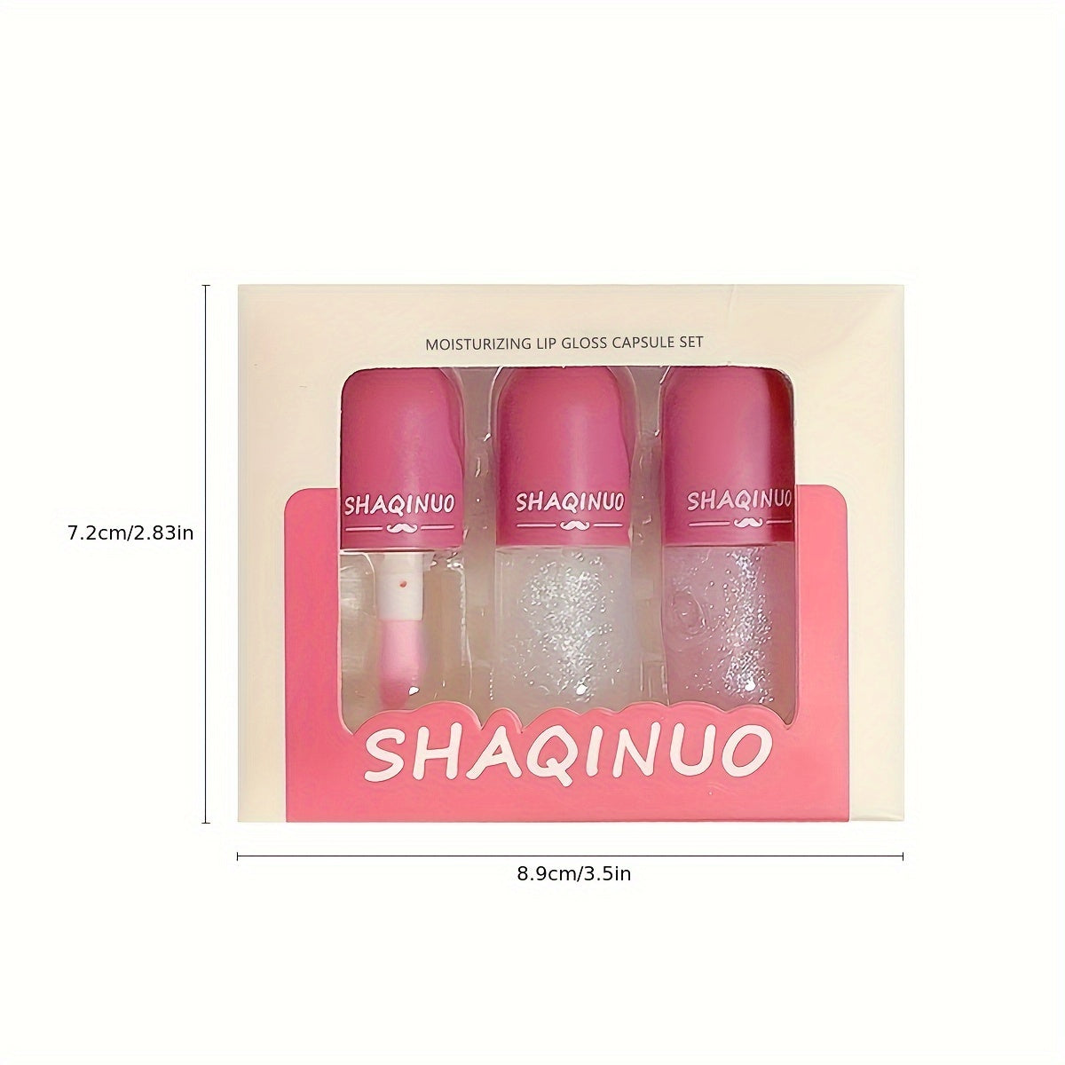 3-Piece Mini Lip Gloss Set with Berry Shine Lip Balm and Moisturizing Lip Oil for all skin types