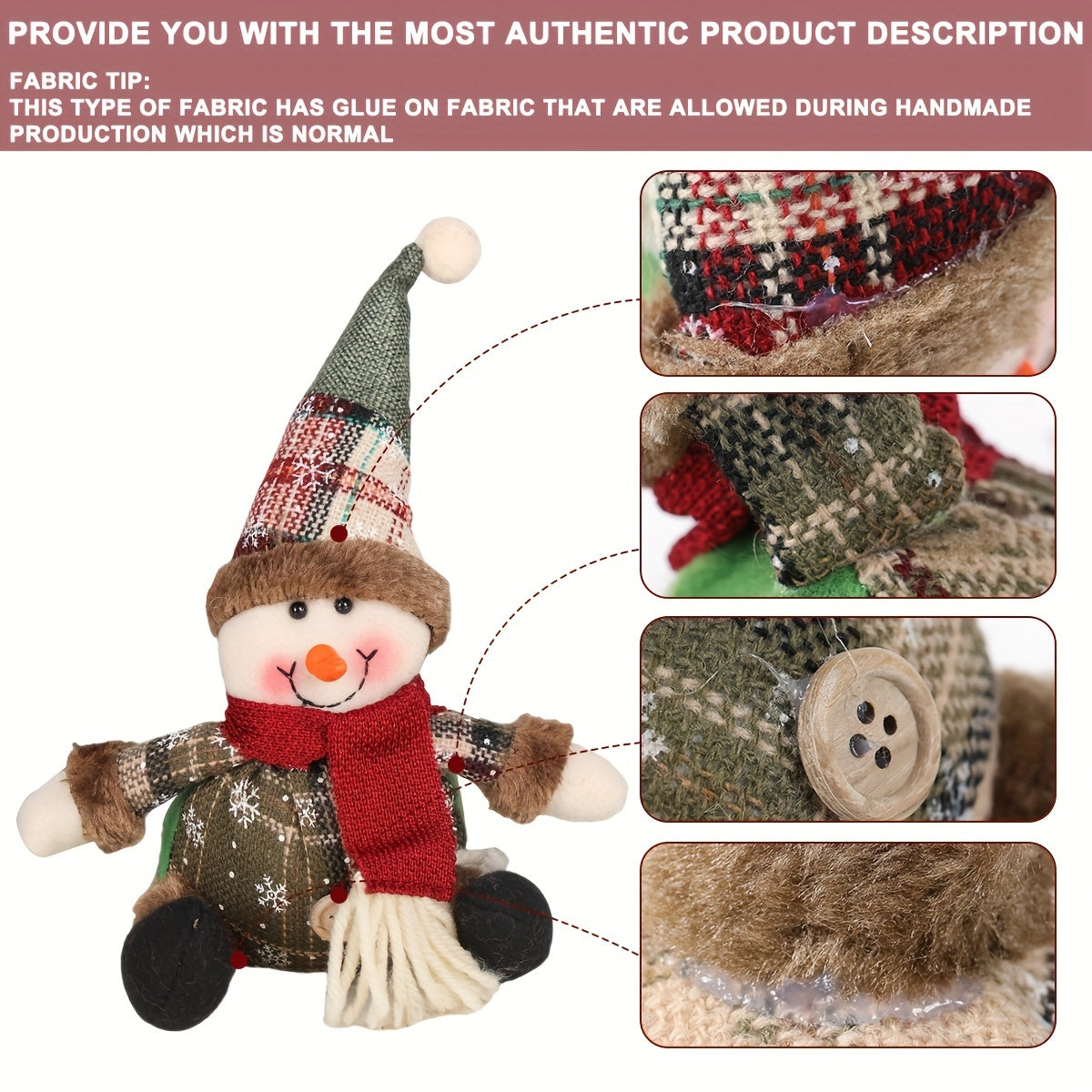 Festive Christmas Doll Pendant with Santa Claus and Reindeer plush ornaments, ideal for holiday home decor and Xmas trees.