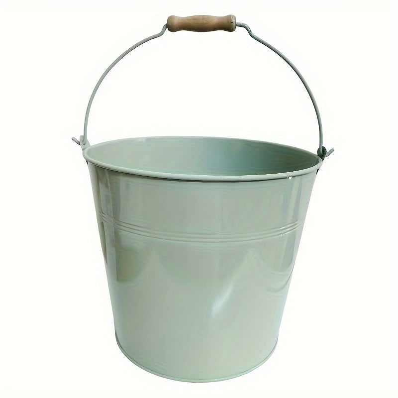 This heavy-duty stainless steel bucket, measuring approximately 25.4 centimeters, is perfect for parties, weddings, crafts, tableware, and table centerpieces. The metal bucket features a galvanized golden finish and a convenient handle for easy carrying.