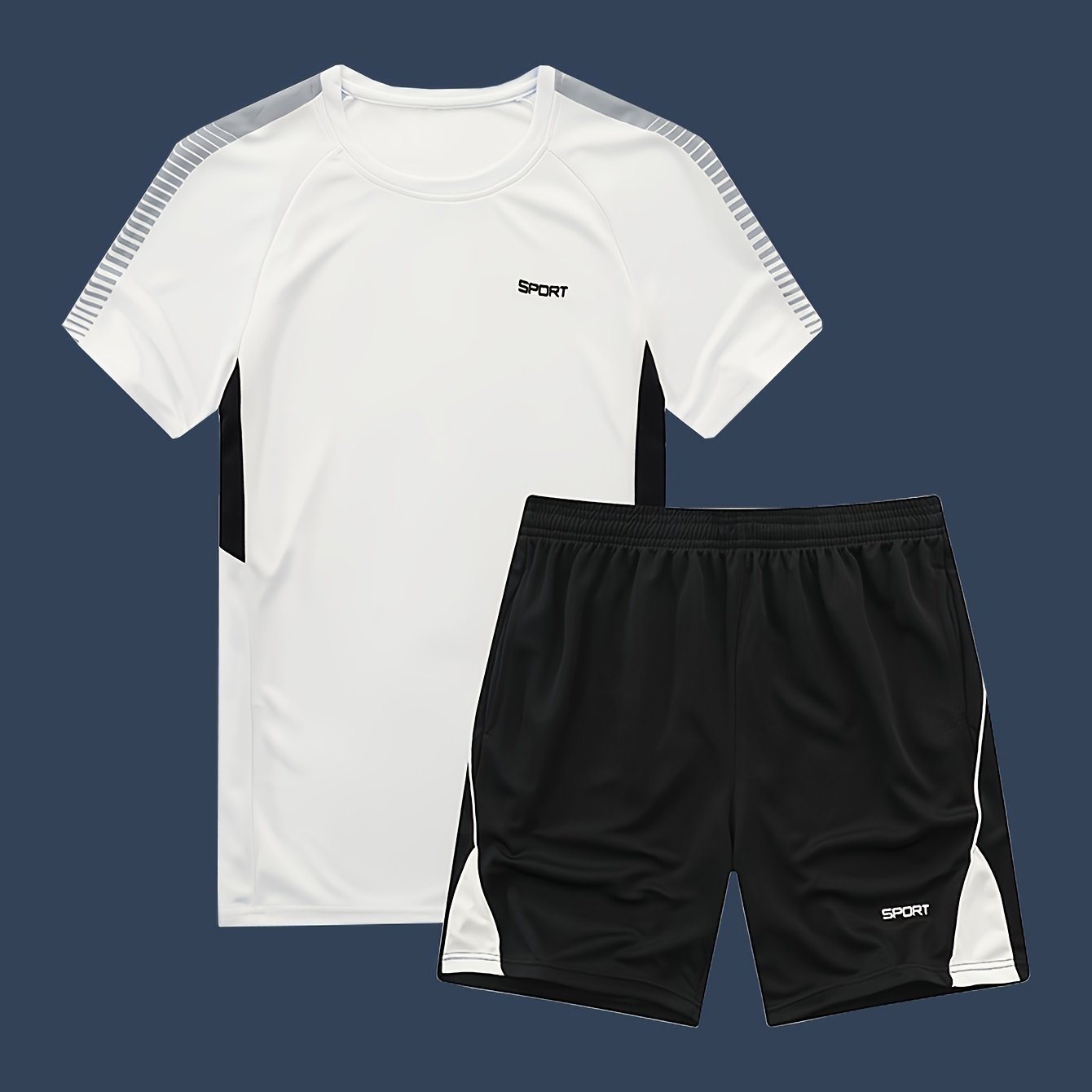 Men's Summer Set: Muscle T-Shirt and Shorts, Polyester Beach Outfit