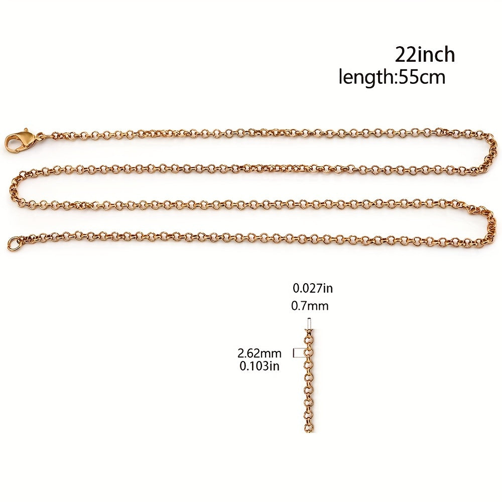 10 ta Brass-Tone Link Cable Necklace zanjirlar to'plami, har biri 53.34 sm o'lchamda, Lobster Clasps bilan - o'z maxsus zargarlik buyumlaringizni yaratish, poyabzalni bezatish va soatlarni aksessuar qilish uchun mukammal.