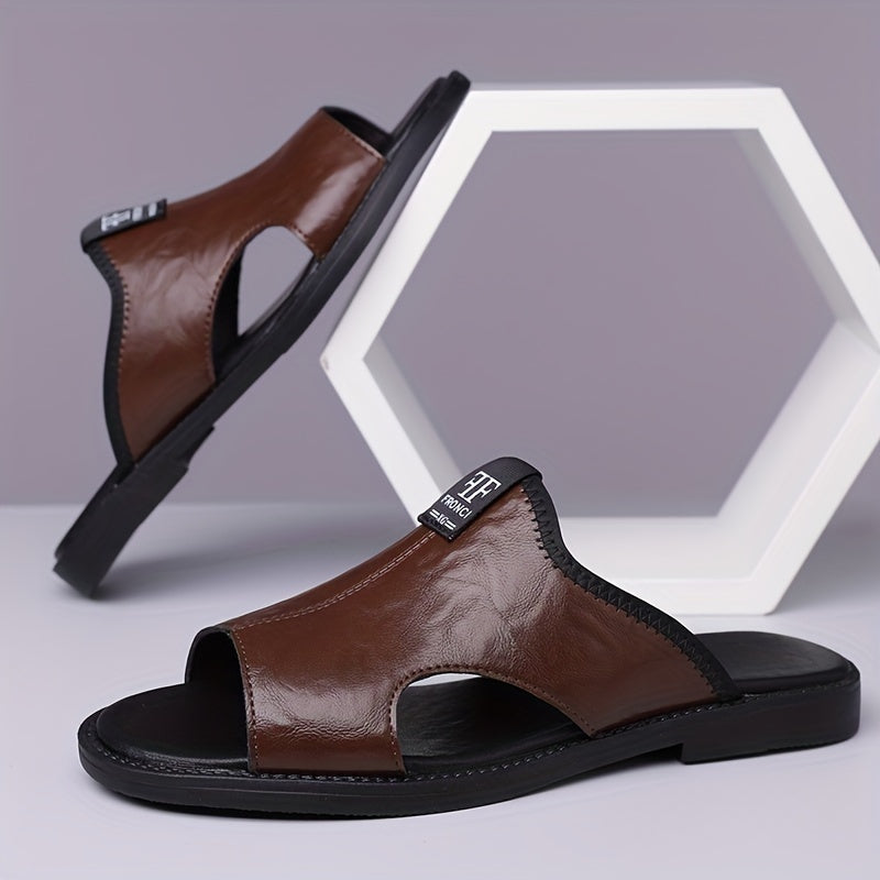 2024 Summer Men's Microfiber Slip-On Sandals: Water-Resistant, Breathable, Lightweight, Open Toe, All-Season, Ideal for Hiking, Outdoor, Daily Wear, and Vacation.