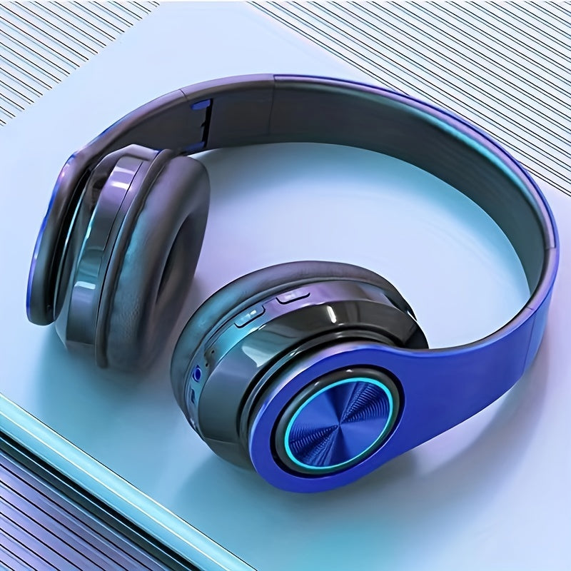 Wireless headphones with headband support, card insertion, and both wired and wireless functionality for multi-use.