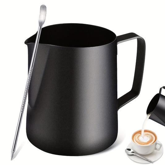 One 20oz Stainless Steel Coffee Cup with Pull Flower Scale and Needle, Milk Frother Cup with Pointed Nose, Fancy Drinking Cup with Pull Flower Needle, Water Bottle, Coffee Accessories for Travel and Vacation.