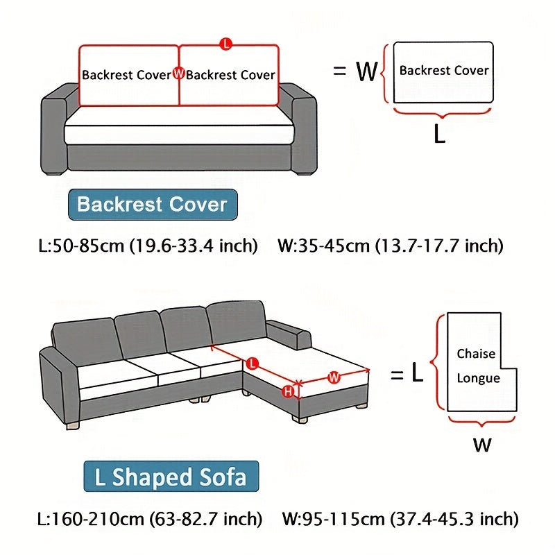 Modern geometric pattern sofa cushion cover made with a soft, stretchy polyester and spandex blend. Non-slip and elastic fit, scratch and stain-resistant. Perfect for updating living room decor.