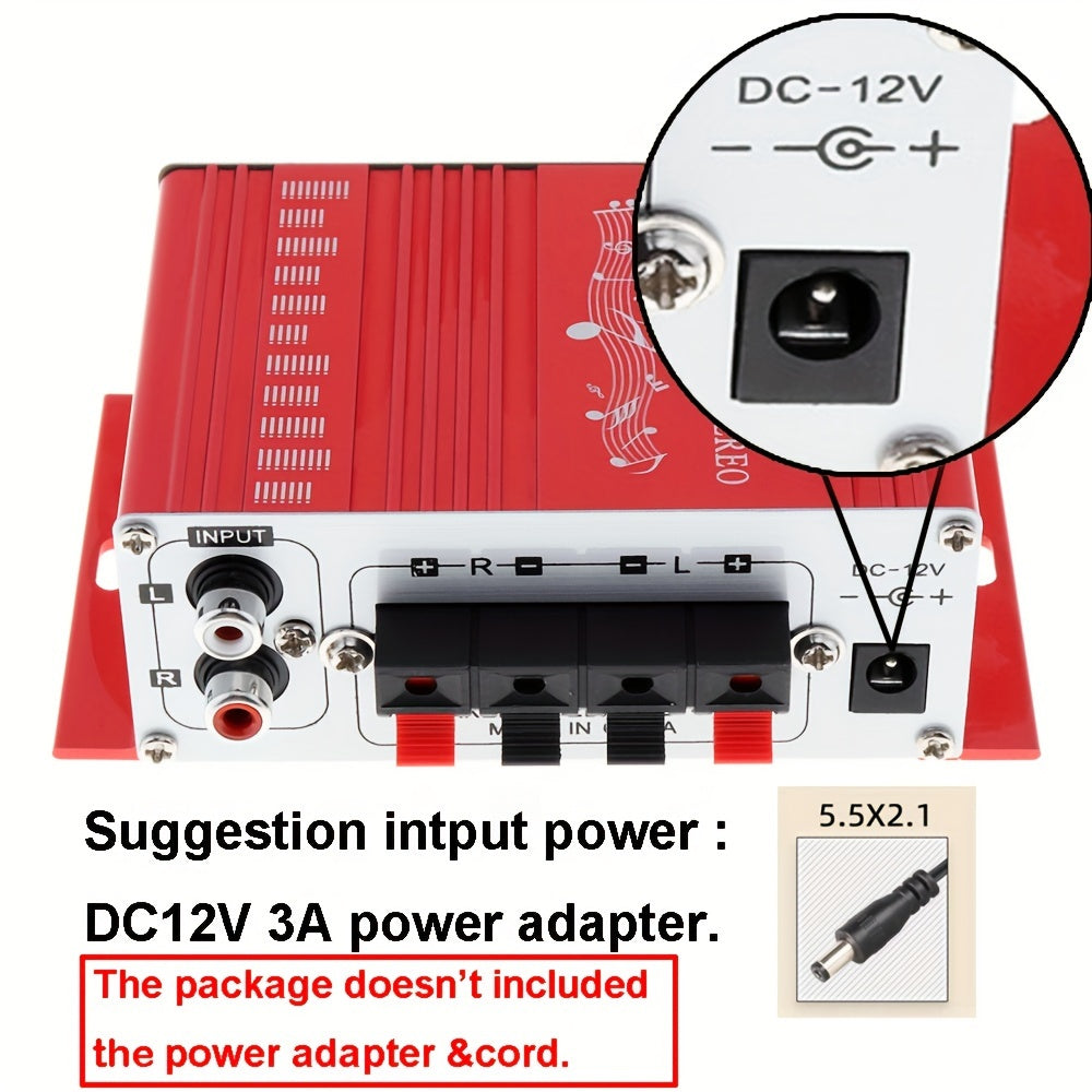 400W Mini Amplifier - HiFi Stereo Sound, Dual Channel, RCA Inputs for Home Theater, Car, PC, TV & Phone - USB Powered (Adapter Not Included)