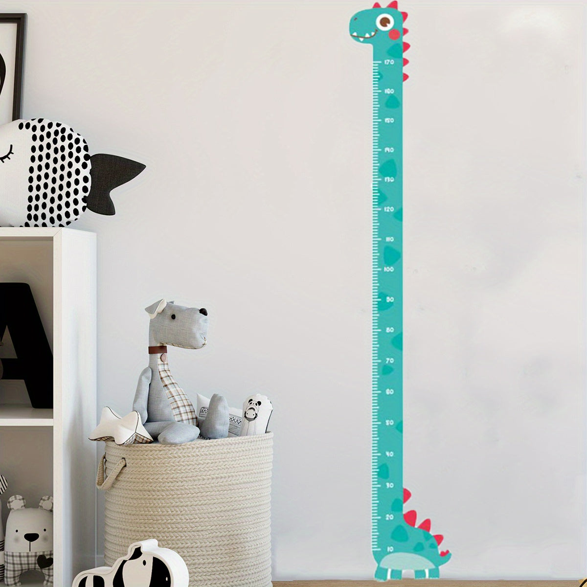 Unicorn giraffe dinosaur height wall sticker, creative cartoon measuring ruler, self-adhesive decoration.